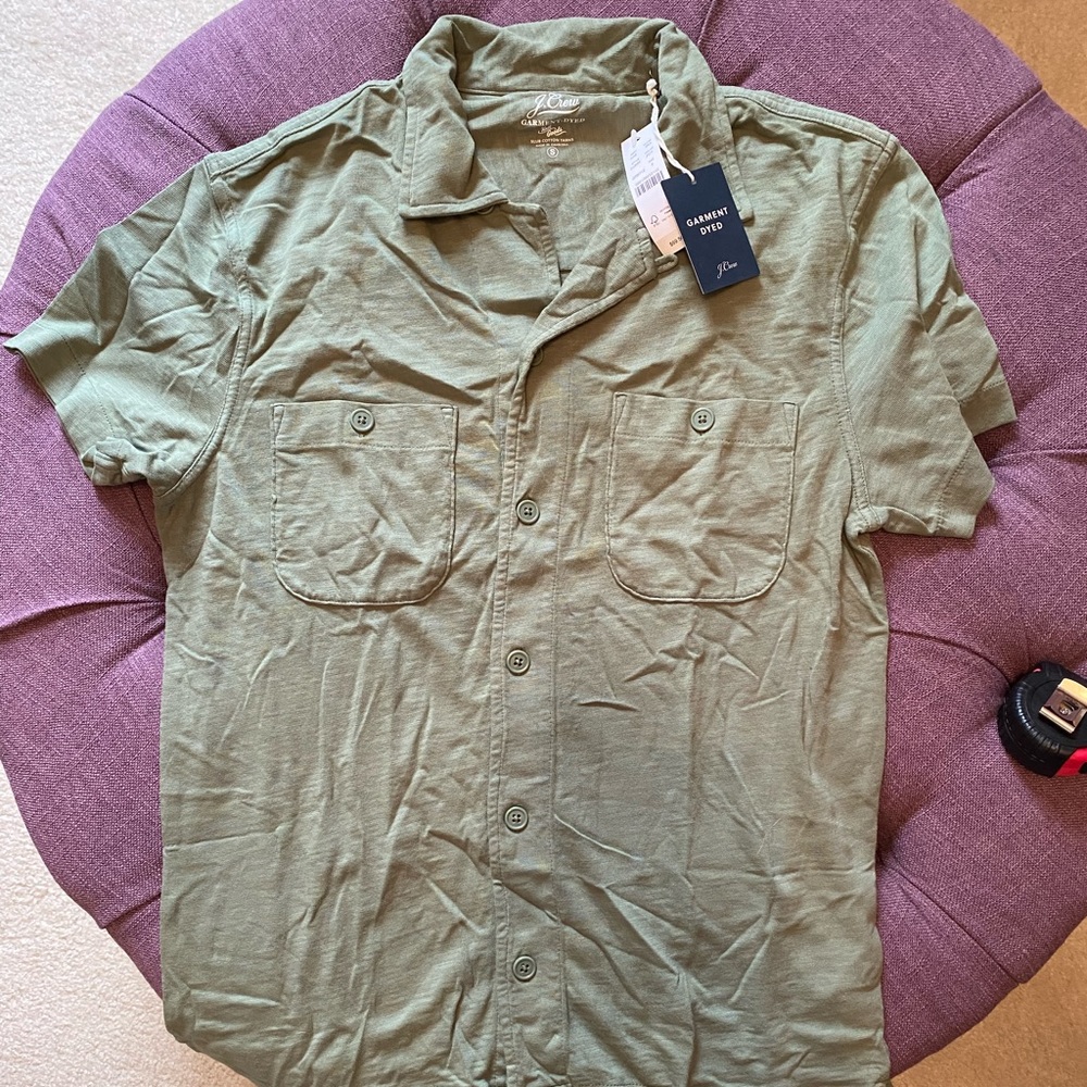 Men’s NWT J Crew 2-pocket Garment Dyed Button Down - Small
